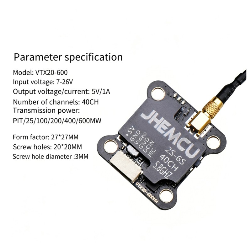 【TODAY-BUY】~@ JHEMCU VTX20-600 - đánh giá và giá Drone Racing Charger